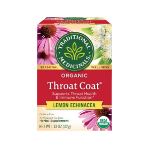 Traditional Medicinals Organic Throat Coat Lemon Echinacea Herbal Tea - 16 Bags